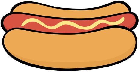 hot dog with mustard