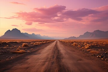 Fototapeta na wymiar Desert landscapes bathed in pastel twilight.