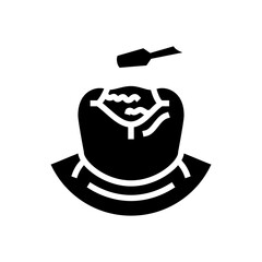 filling dental procedure glyph icon vector. filling dental procedure sign. isolated symbol illustration