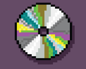 Compact Disk Pixel art,Compact Disk 8-bit Pixel art vector.