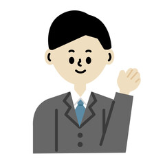 ビジネス　男性　案内　紹介　素材
