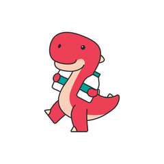 cute dinosaur icon on white background. vector illustration eps10