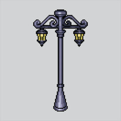 Pixel art illustration street light. Pixelated street lamp. street light or lamp
icon pixelated for the pixel art game and icon for website and video game.
old school retro.
