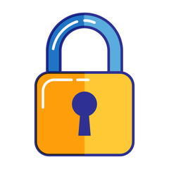 vector padlock coloured outline on white