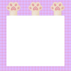 animal paws note paper