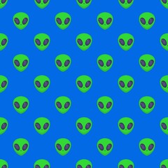 seamless pattern with alien