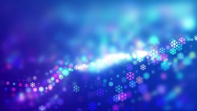 Beautiful colorful gradient winter snowflake abstract background