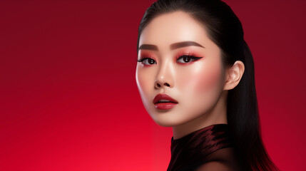 Fototapeta premium Young Stunning Asian Woman, Good for Cosmetic Advertisement