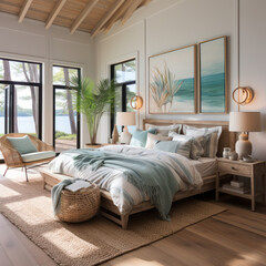  Cozy coastal bedroom with vaulted ceiling
