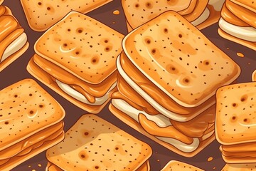 Background with biscuit sandwich. Generative AI