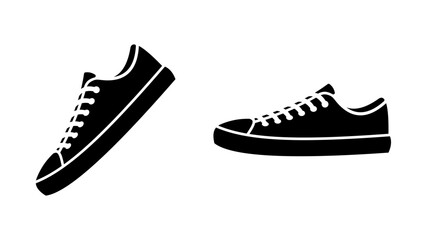 sneaker shoe icon. flat vector design isolated in white background. - obrazy, fototapety, plakaty