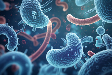 Microscopic germs and pathogens - obrazy, fototapety, plakaty
