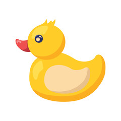 Vector flat design yellow rubber duck illustrated