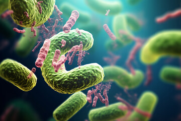 Microscopic germs and pathogens - obrazy, fototapety, plakaty