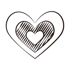 Vector hand drawn heart drawing illustration