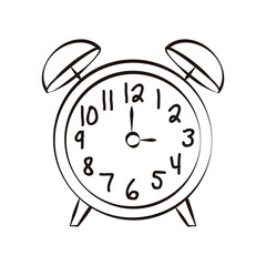 Vector line art of alarm clock vector illustration