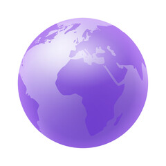 Vector vector world globe map. north america centered map. purple planet sphere icon