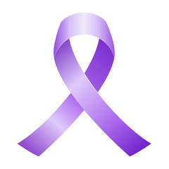 Vector world cancer day realistic purple ribbon icon. vector illustration