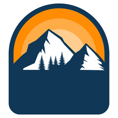 mountain adventure badge landscape