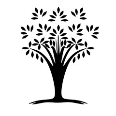 Tree Silhouette Icon Vector Illustration On White Background