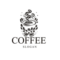 Vector vintage coffee logo template illustration