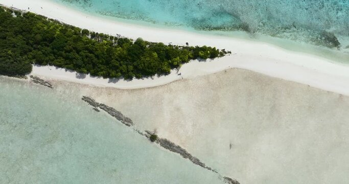 Beautiful sandy beach and blue sea. Timba Timba islet. Tun Sakaran Marine Park. Borneo, Sabah, Malaysia.