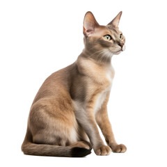 Fototapeta na wymiar Singapura Cat,shorthair cat isolated on transparent background,transparency 