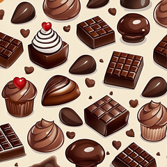 seamless pattern with chocolate