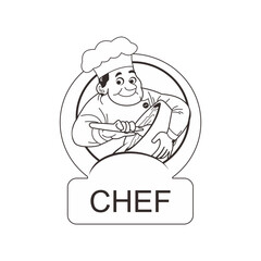 Make a Professional Chef Lineart Illustration