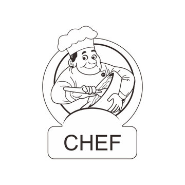 Make a Professional Chef Lineart Illustration
