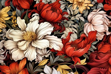 seamless floral design. Generative AI