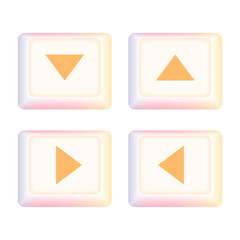 Vector multimedia gradient buttons design on white