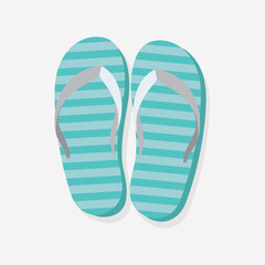 Vector slipper sandal icon in flat color style