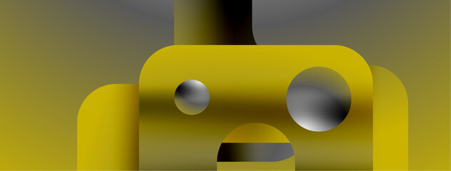 Triangles, lines and round shapes - dynamic geometric abstract background. Visual symphony of shapes and lines design for wallpaper, banner, background, landing page, wall art, invitation, prints