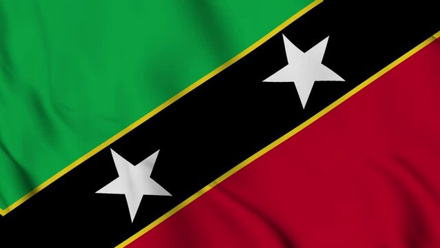 Saint Kitts and Nevis Waving Flag Realistic Animation Video