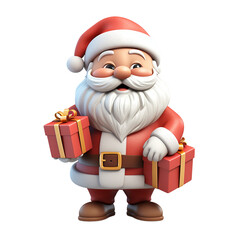 3d cute santa claus character