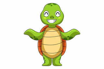 Cute Turtle Character Design Illustration
