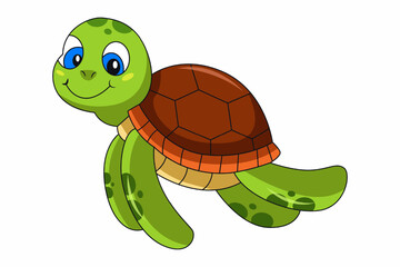 Cute Turtle Character Design Illustration