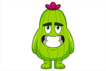 Cute Cactus Character Design Illustration