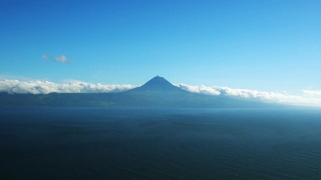 Pico Mountain as seen from Sao Jorge Island, Azores Islands, Real Time
