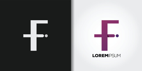 Obraz premium abstract letter f logo set