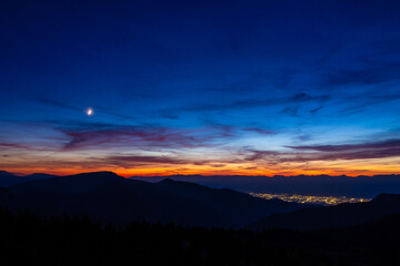 sunset over the mountains