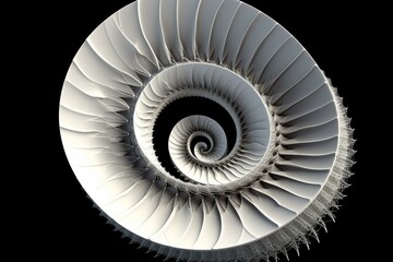 Spiral created by a mathematical formula. Generative AI
