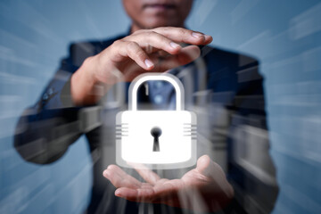 Business with technology. Concepts of surveillance and security scanning of digital program cyber futuristic applications. Cyber security is critical to doing business in the era of AI computing