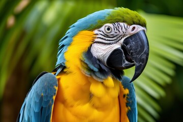 Fototapeta premium Blue and yellow macaw parrot.