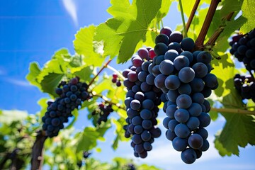 Fototapeta premium Closeup Of Grapes Growing In Vineyard.
