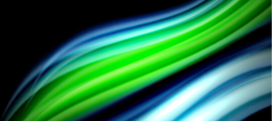 Rainbow color wave lines on black. Techno or business abstract background for posters, covers, banners, brochures, websites