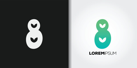 Nature Number 8 Logo Set