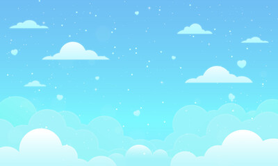 Vector colorful clouds background with stars magical design