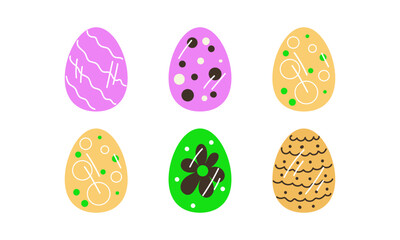 Vector hand drawn easter egg collection
